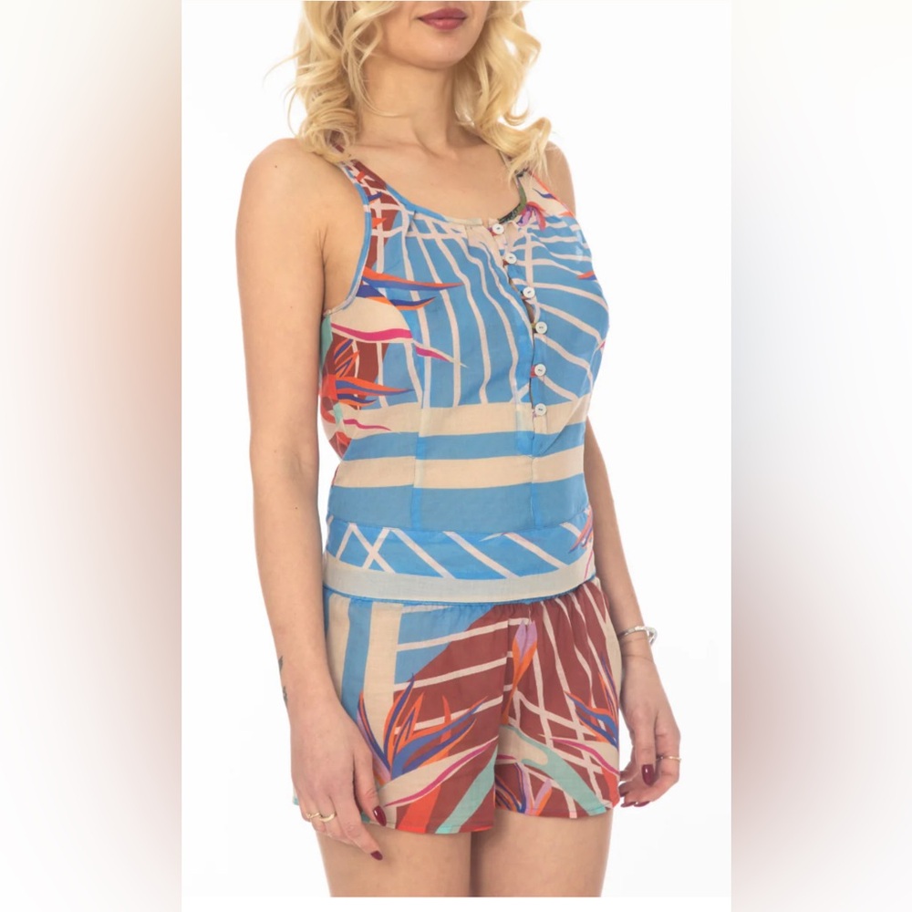 $230 TAKA BY TAKAWEAR IRIS TOP TROPIC BIRDS